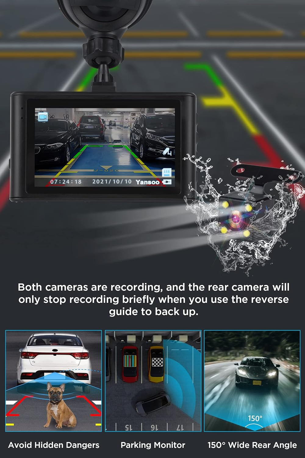 Front and Rear 1080P Full HD Dashcam
