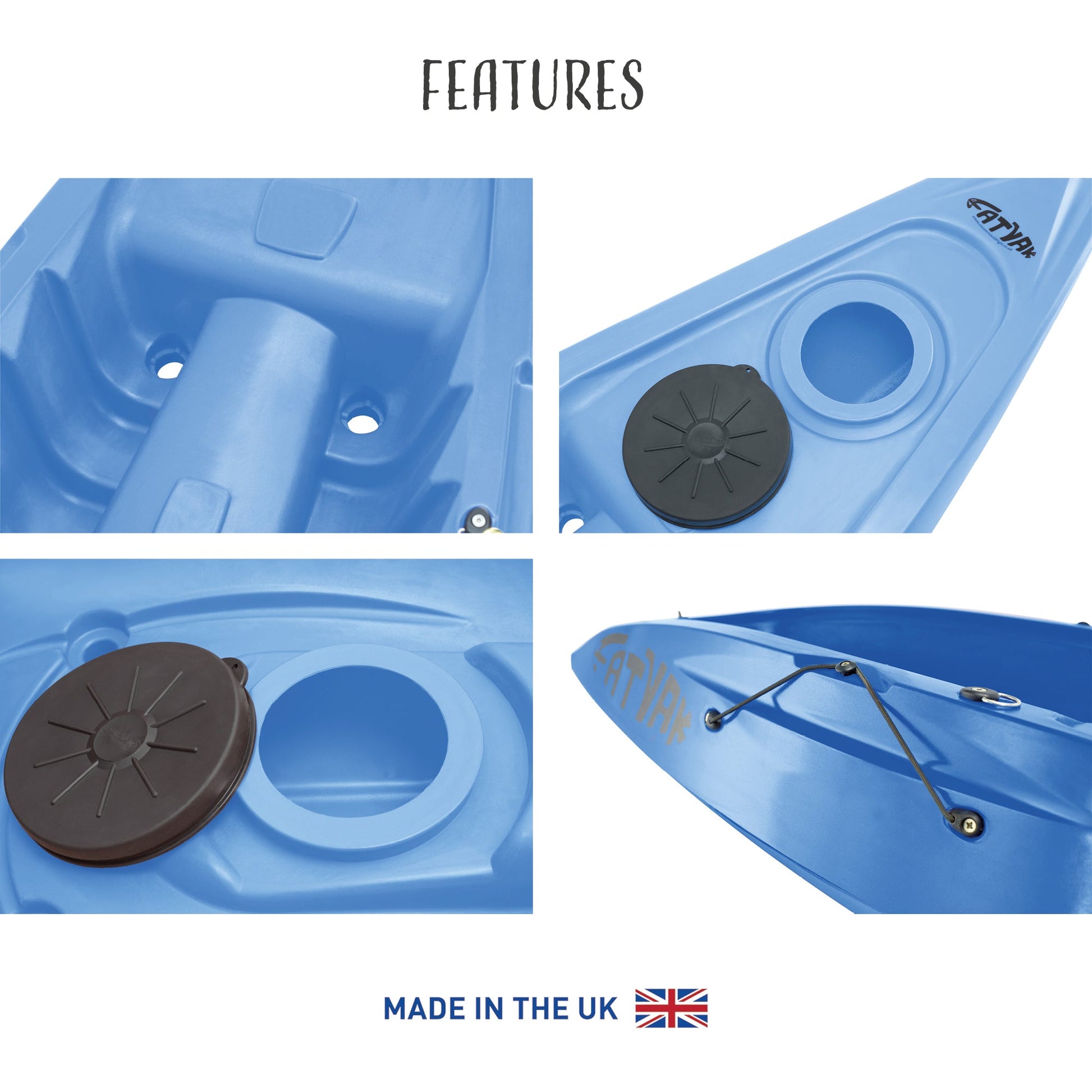 Kaafu Solo Fishing Kayak | Plastic Neutral | Blue | Complete Package