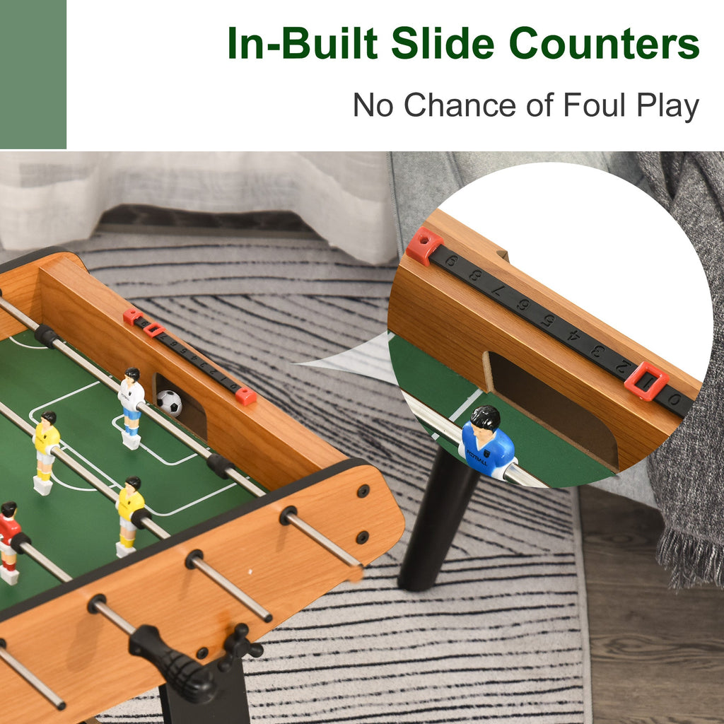 HOMCOM Folding Football Gaming Table Mini Football Soccer Table for Family Fun Indoor Play Sports