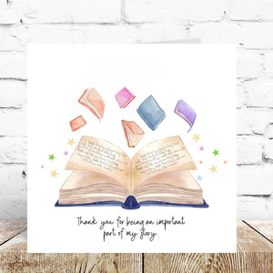 Part Of My Story Teacher Thank You Card – By Natalie Anne