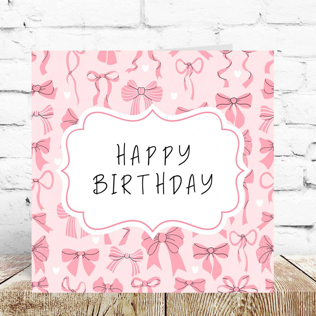 Pink Bows Birthday Card – By Natalie Anne