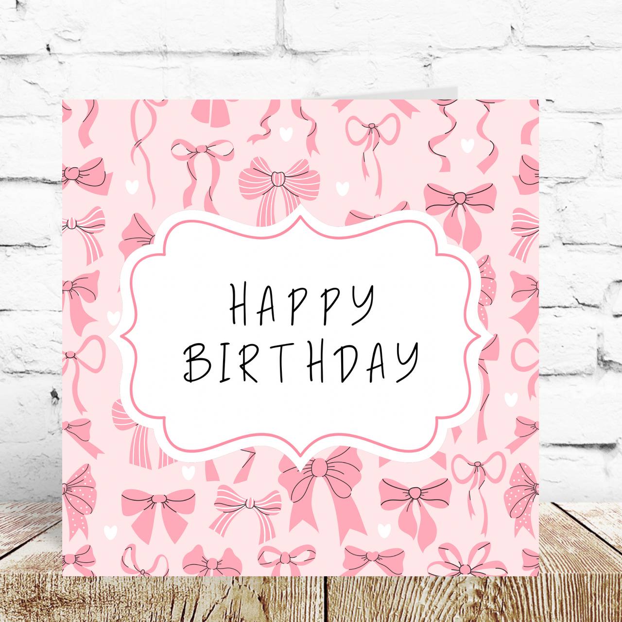 Pink Bows Birthday Card – By Natalie Anne