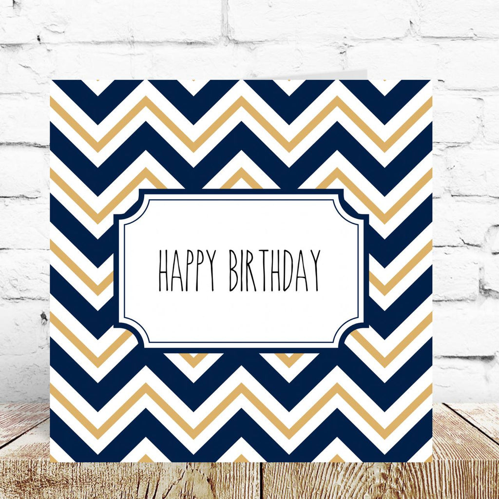 Blue Chevron Birthday Card – By Natalie Anne