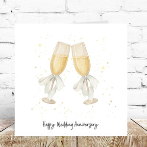 Fizz Wedding anniversary Congratulations Card – By Natalie Anne
