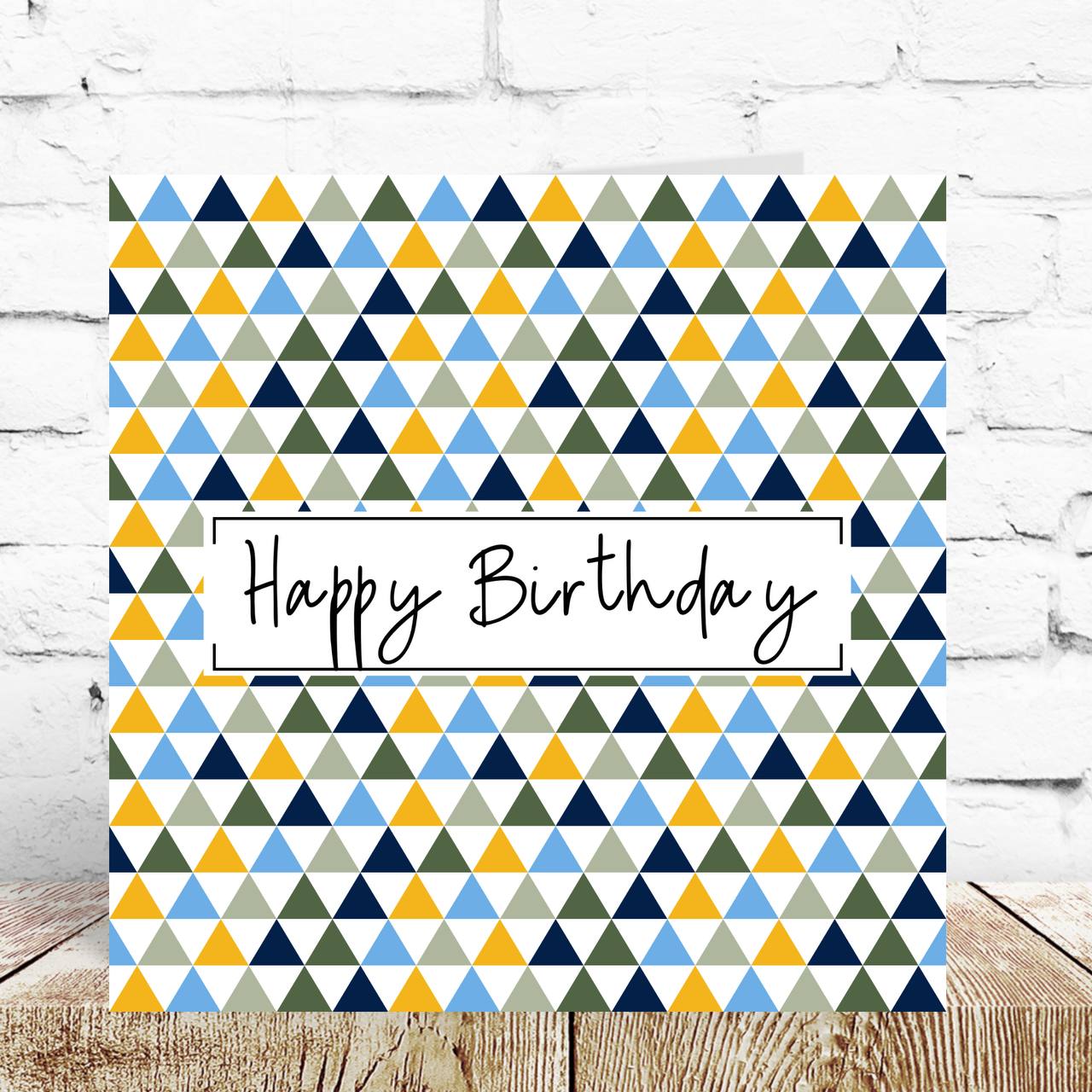 Blue Geometric Birthday Card – By Natalie Anne