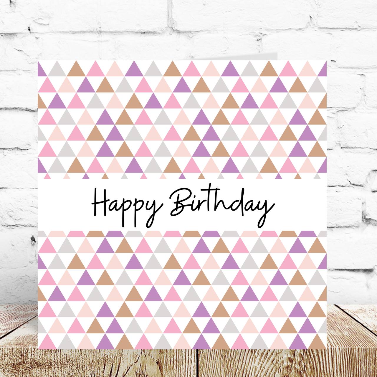 Pink Geometric Birthday Card – By Natalie Anne