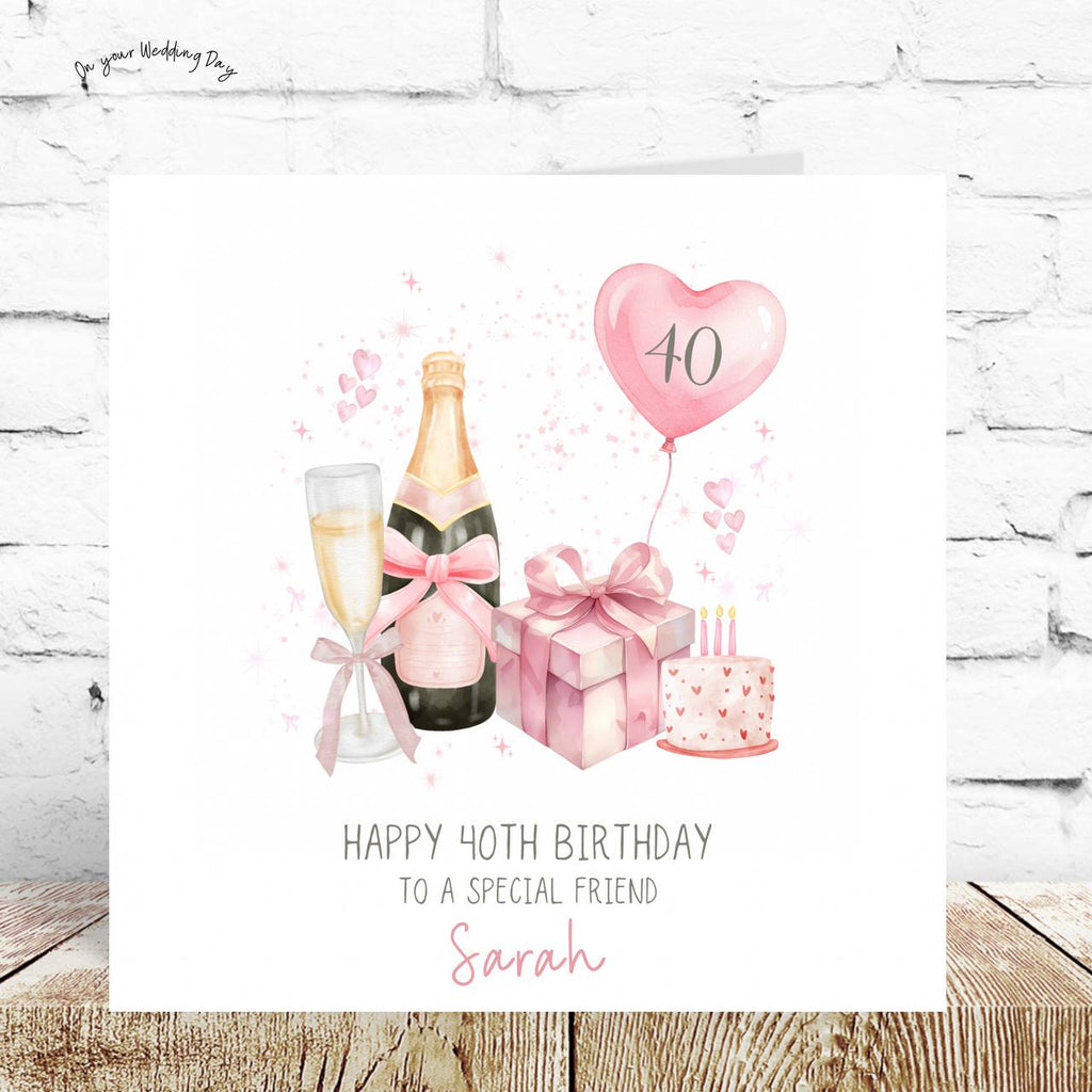Pink Prsonalised Age Birthday Card – By Natalie Anne