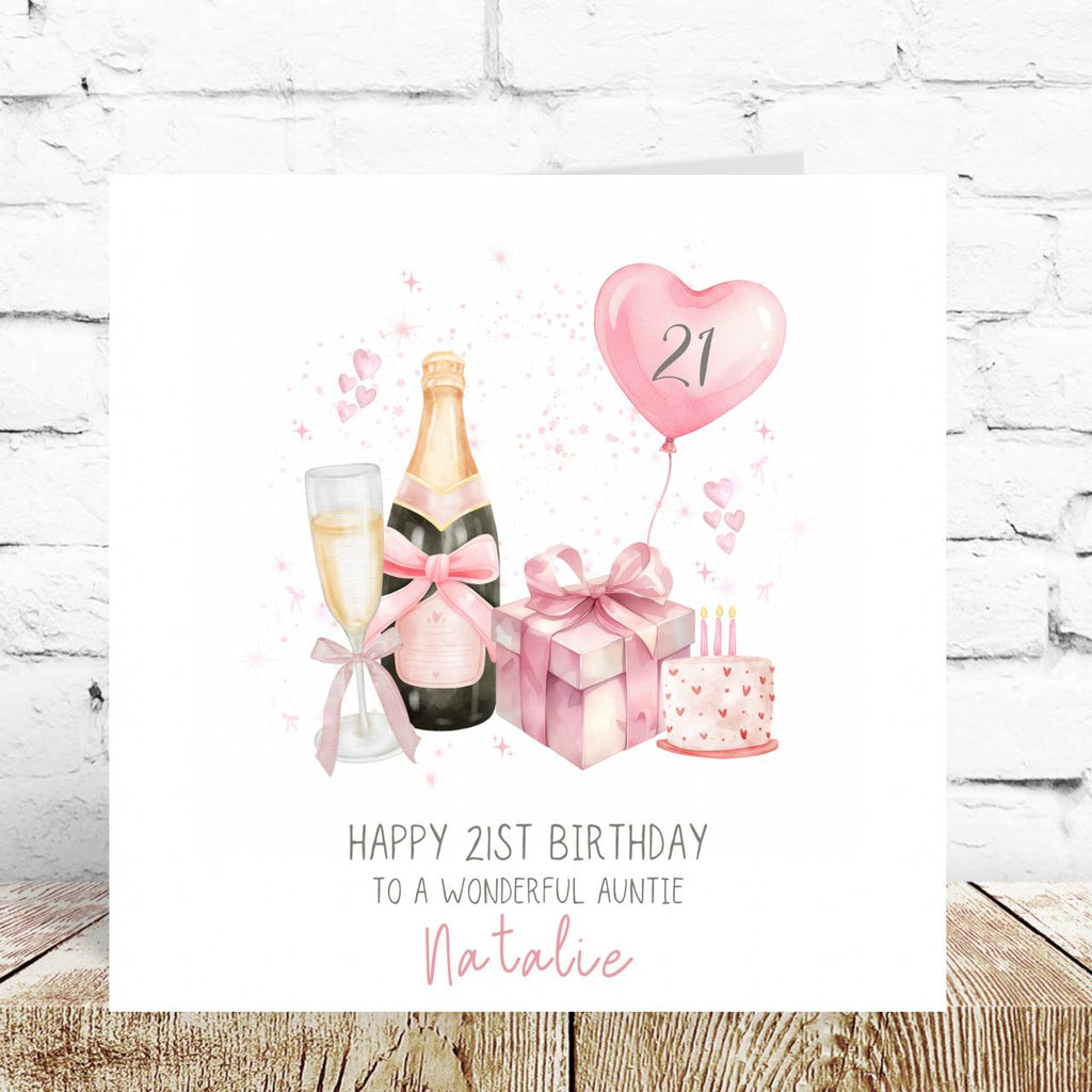 Pink Prsonalised Age Birthday Card – By Natalie Anne