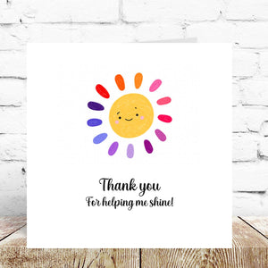 Helping Me Shine Teacher Thank You Card – By Natalie Anne
