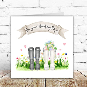 Welly Wedding Congratulations Card – By Natalie Anne