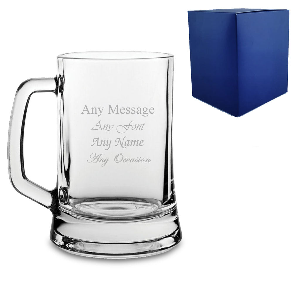 Personalised Engraved Beer Tankard  - Any Message Engraved