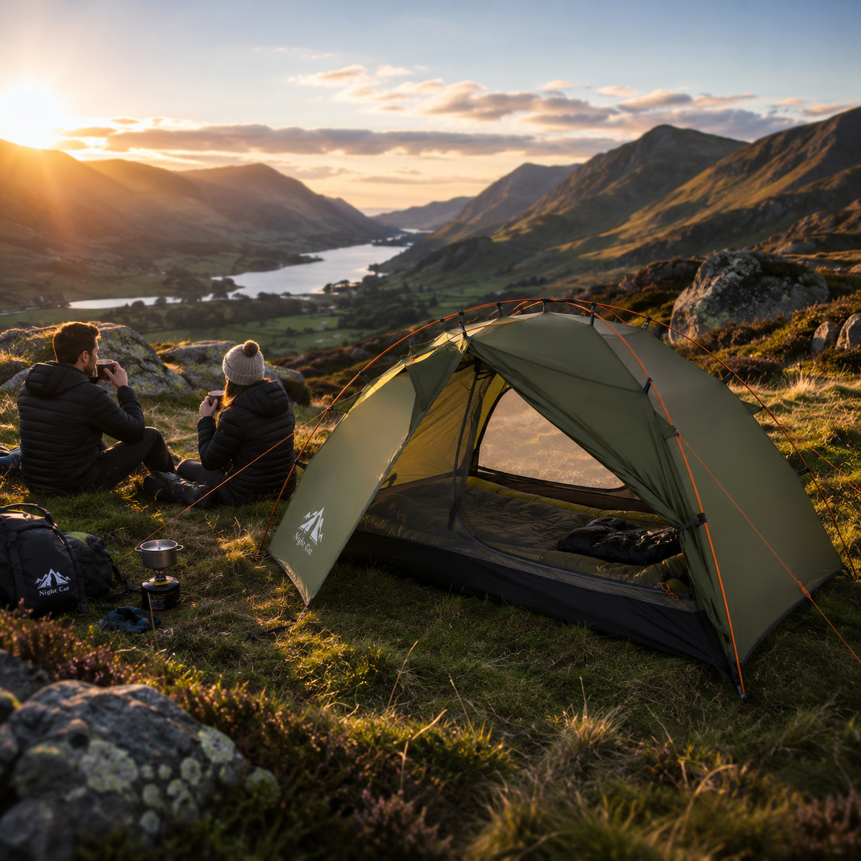 Night Cat 2 Persons backpacking tent with Aluminium Poles