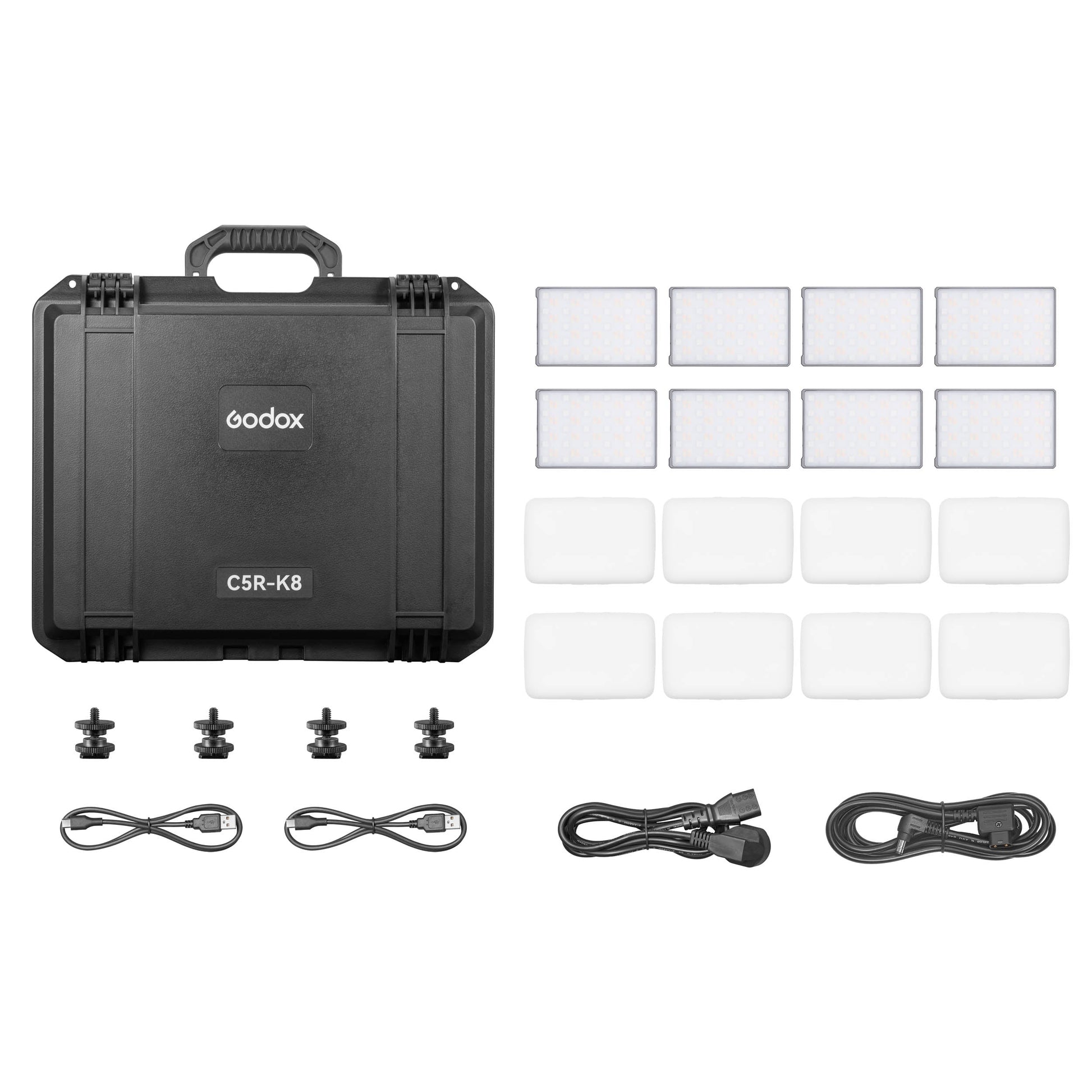 KNOWLED C5R K8 Eight-Light Pocket-Sized Creative RGBWW LED Panel Kit
