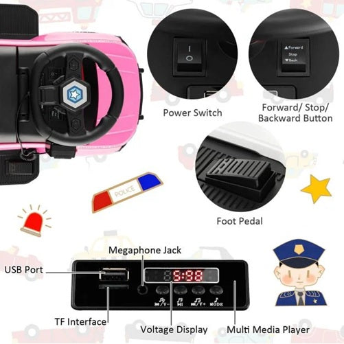 Foot-to-Floor Police Ride-On for Toddlers