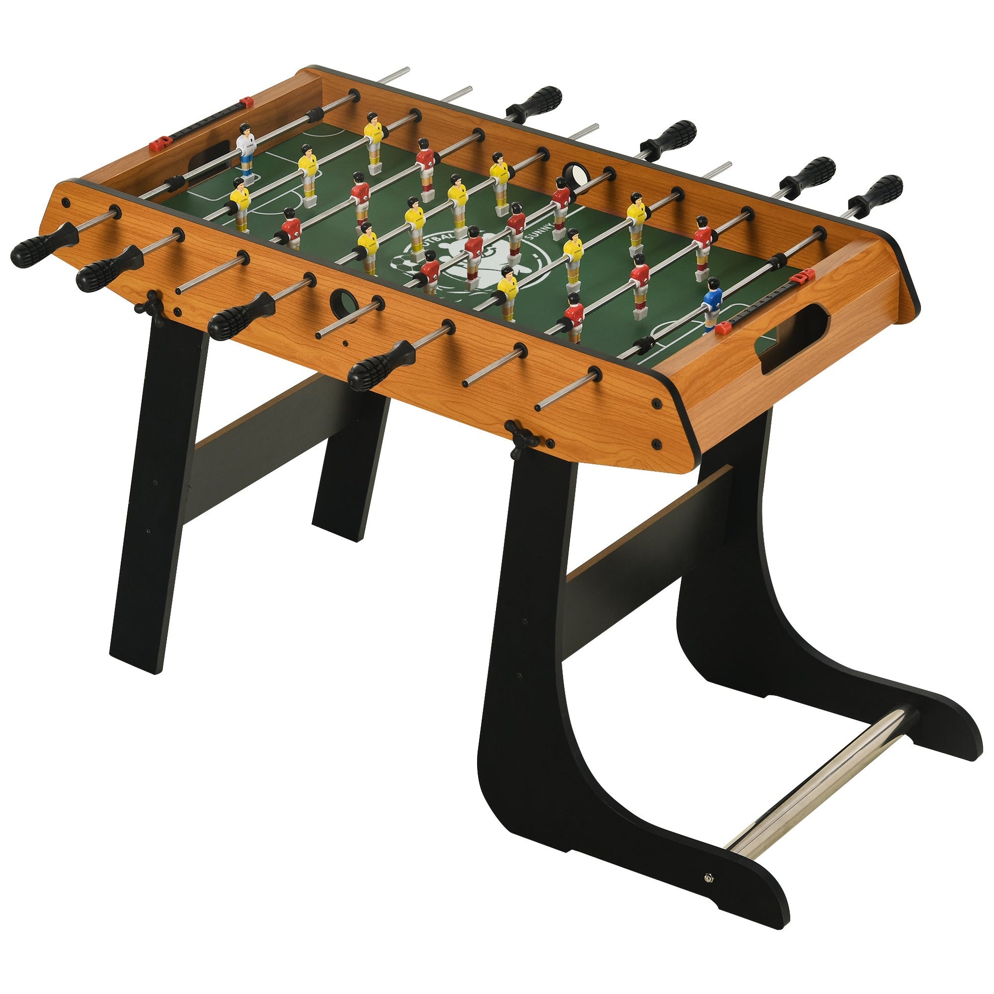 HOMCOM Folding Football Gaming Table Mini Football Soccer Table for Family Fun Indoor Play Sports