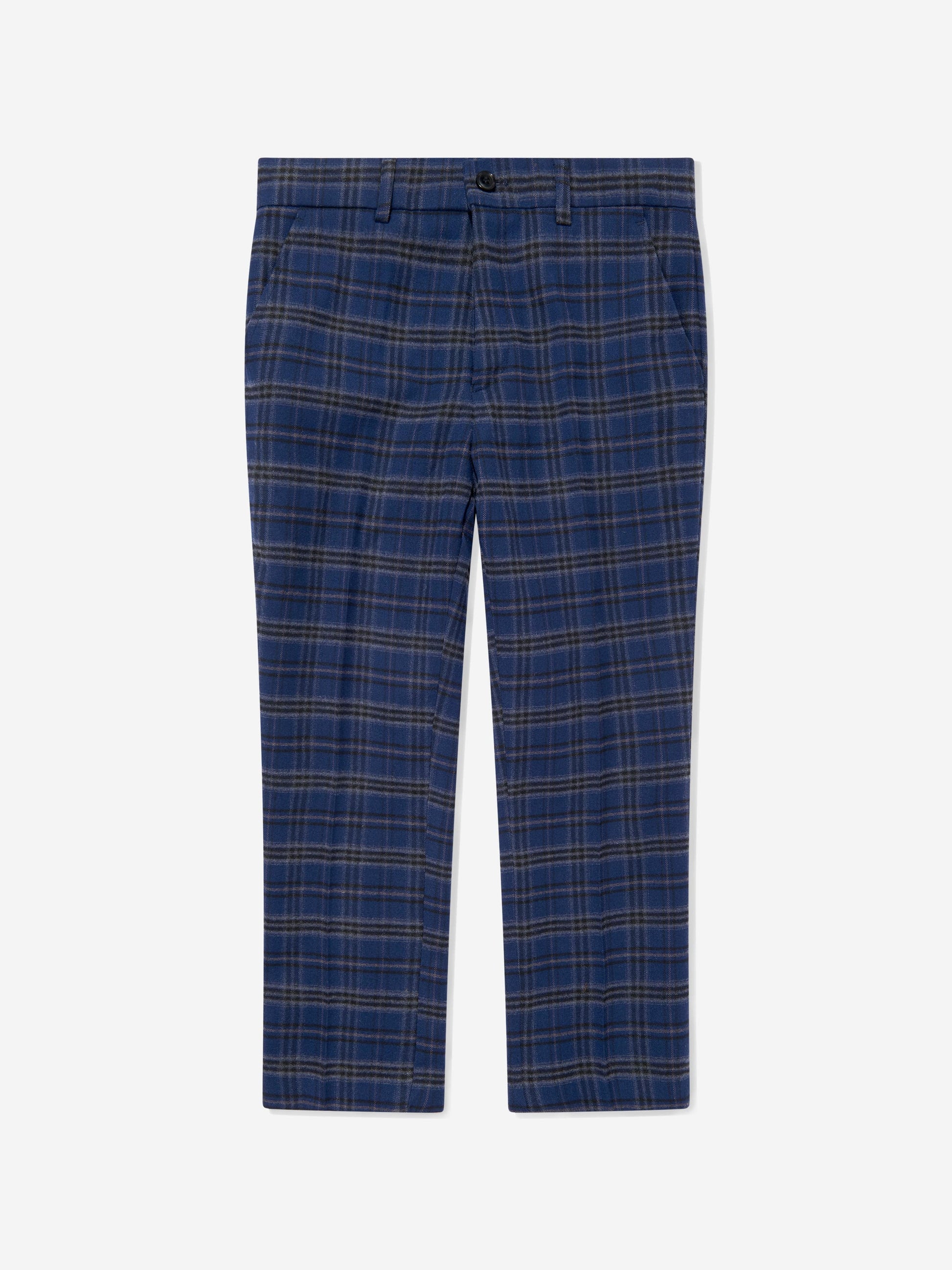 SUITLAB London Boys Navy Checked 3 Piece Suit Set
