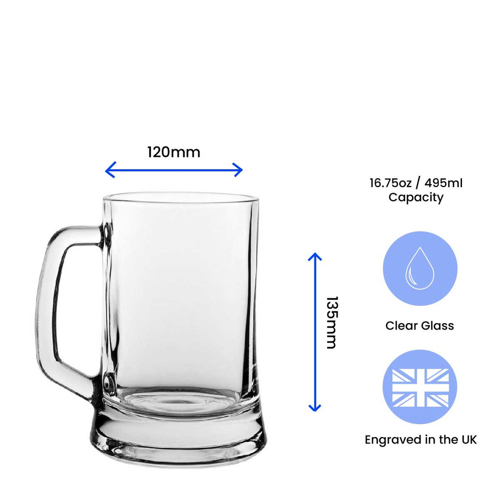 Personalised Engraved Beer Tankard  - Any Message Engraved