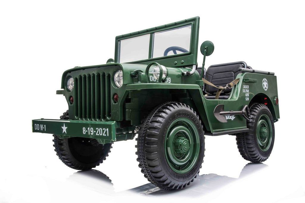 3 Seater Hotchkiss Willys Jeep Ride On 24v