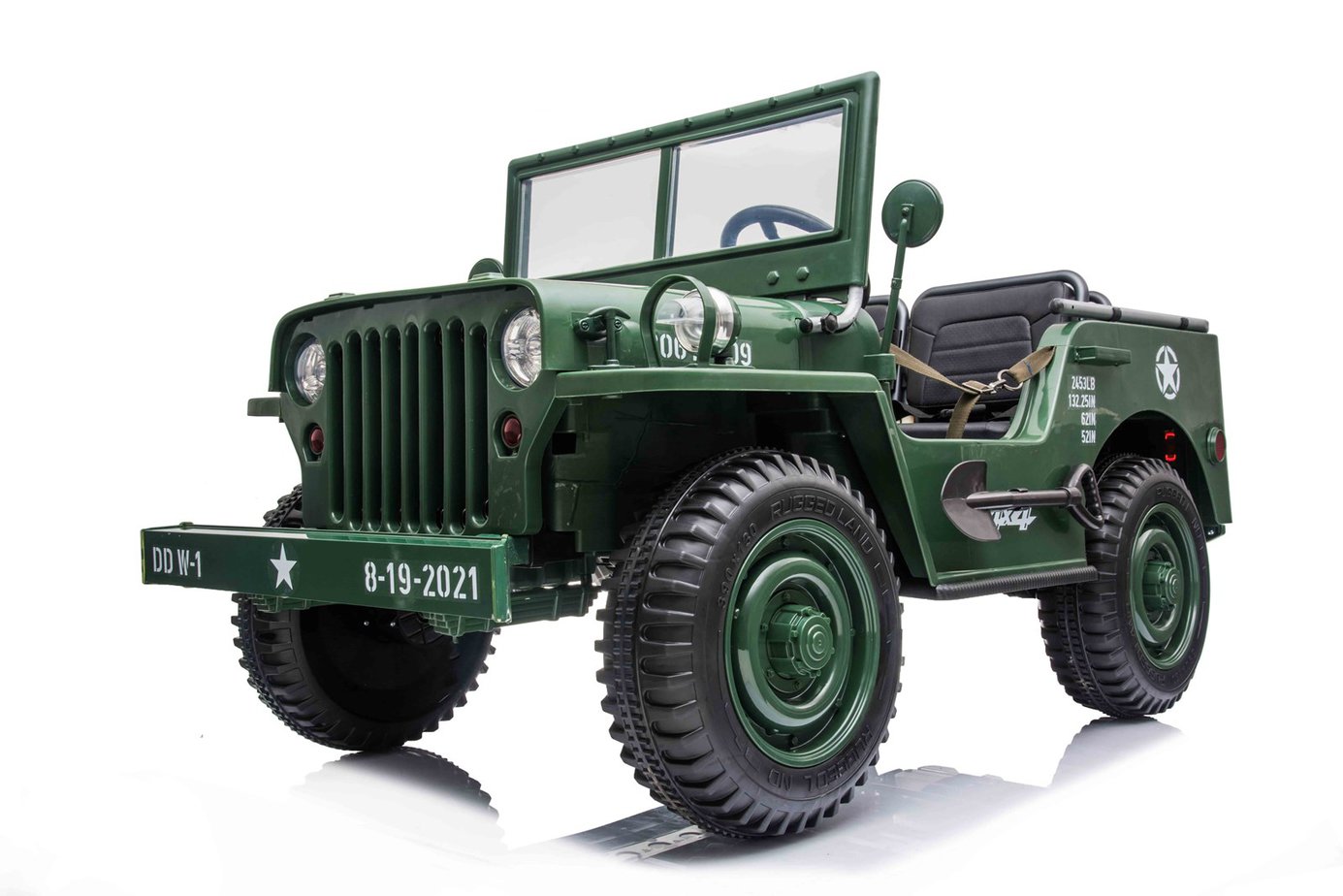 3 Seater Hotchkiss Willys Jeep Ride On 24v