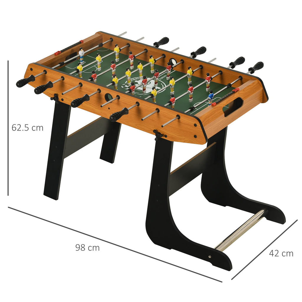 HOMCOM Folding Football Gaming Table Mini Football Soccer Table for Family Fun Indoor Play Sports