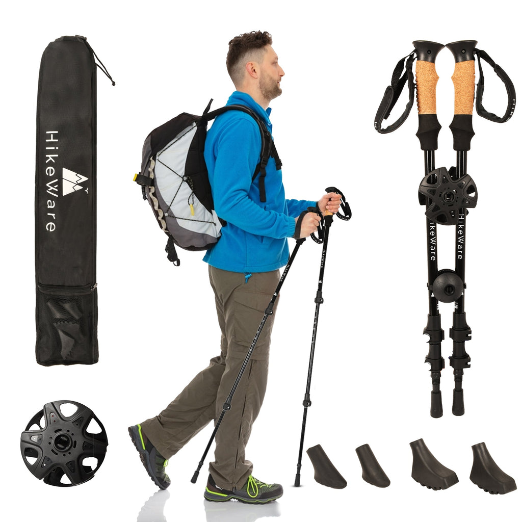 Set of 2 Adjustable Lightweight Aluminium Hiking Poles