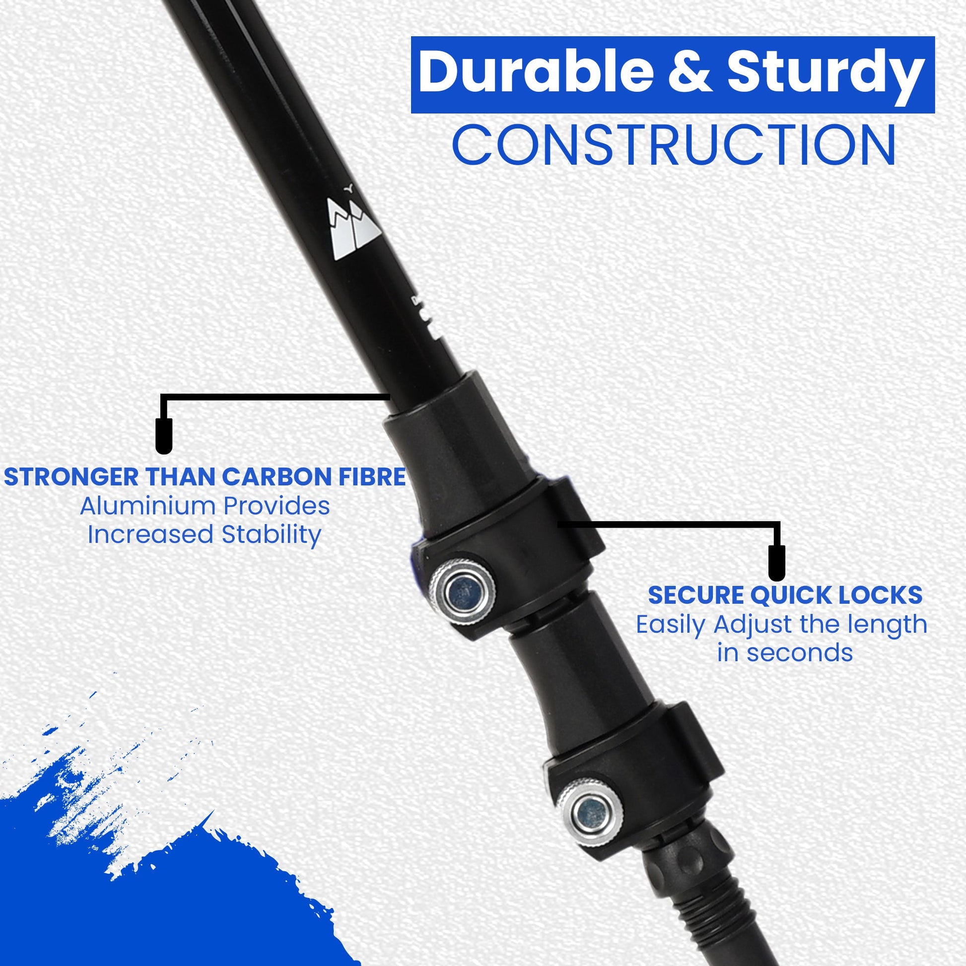 Set of 2 Adjustable Lightweight Aluminium Hiking Poles
