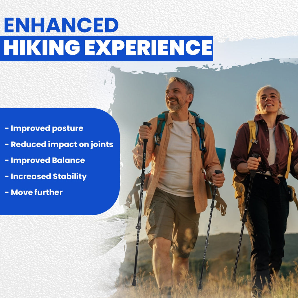 Set of 2 Adjustable Lightweight Aluminium Hiking Poles