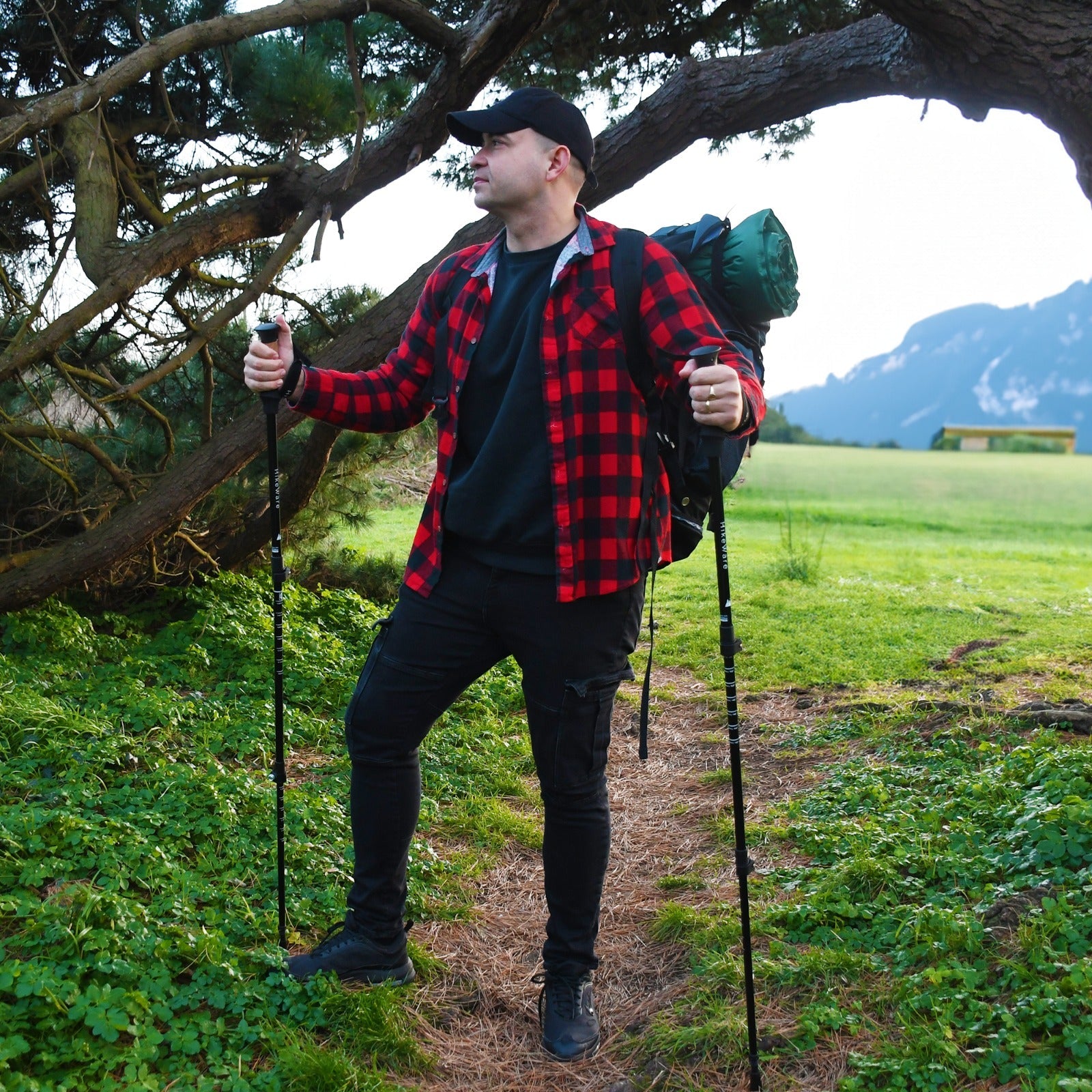 Set of 2 Adjustable Lightweight Aluminium Hiking Poles