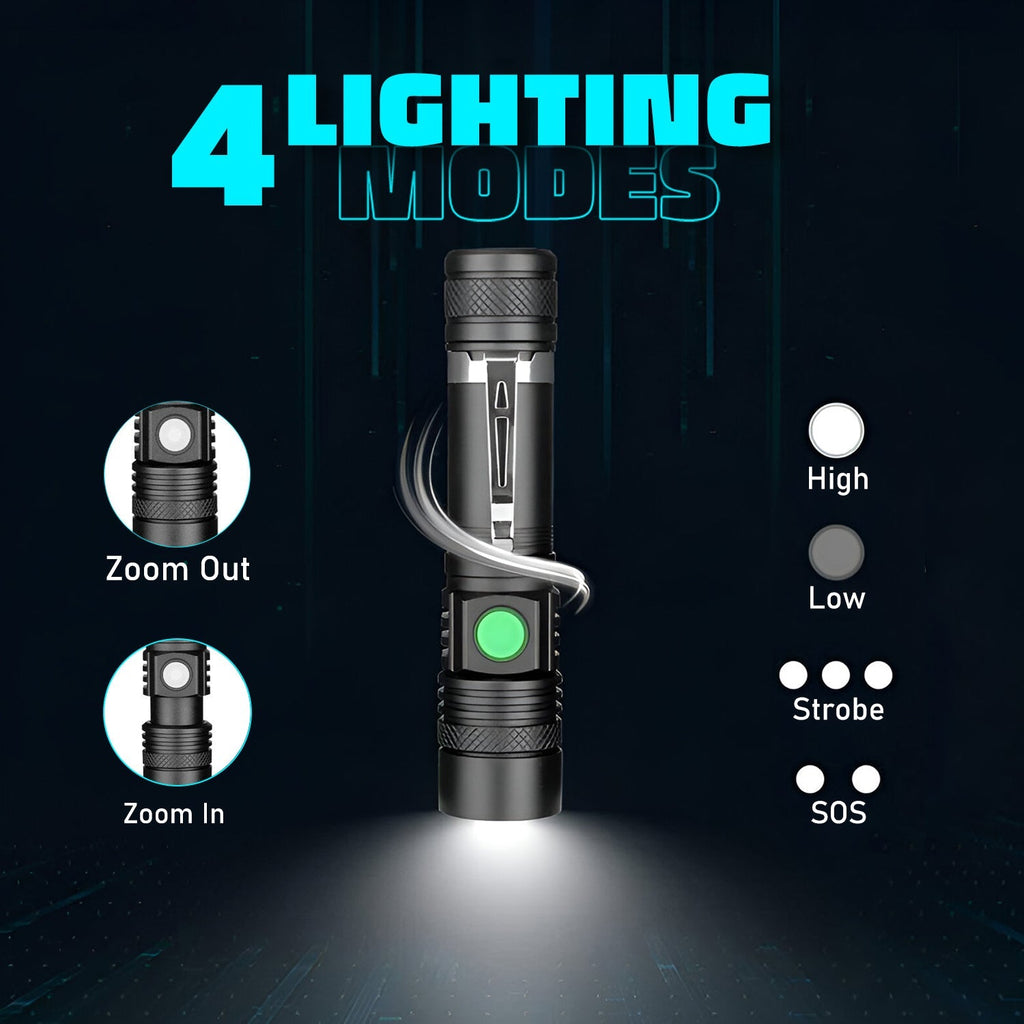Ultra Bright LED Pocket Flashlight - 2000 Lumens