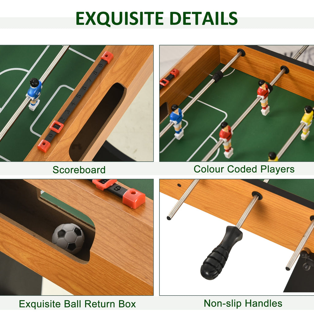 HOMCOM Folding Football Gaming Table Mini Football Soccer Table for Family Fun Indoor Play Sports