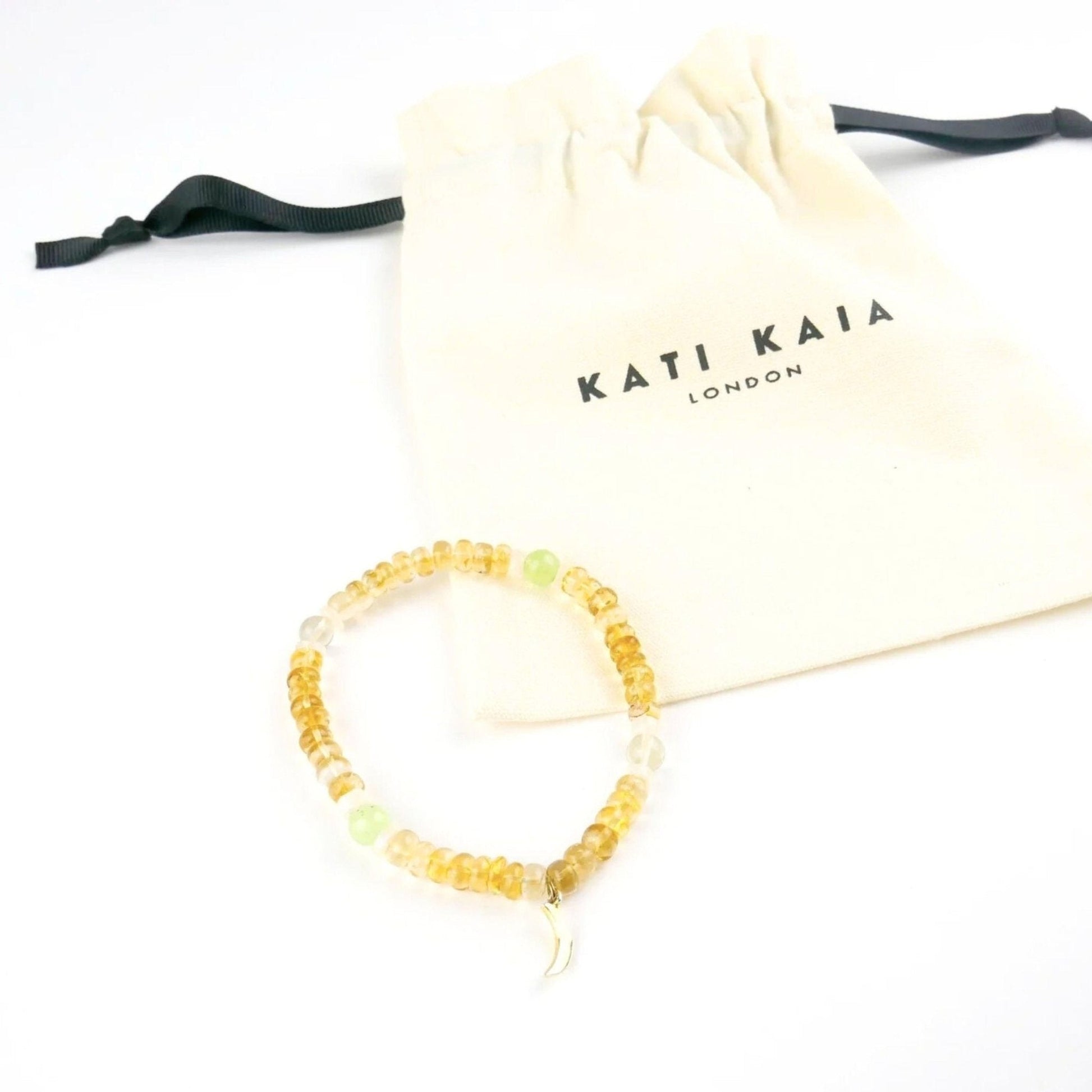 Citrine, Prenite, Moonstone Crystal & Gold Jewellery Set