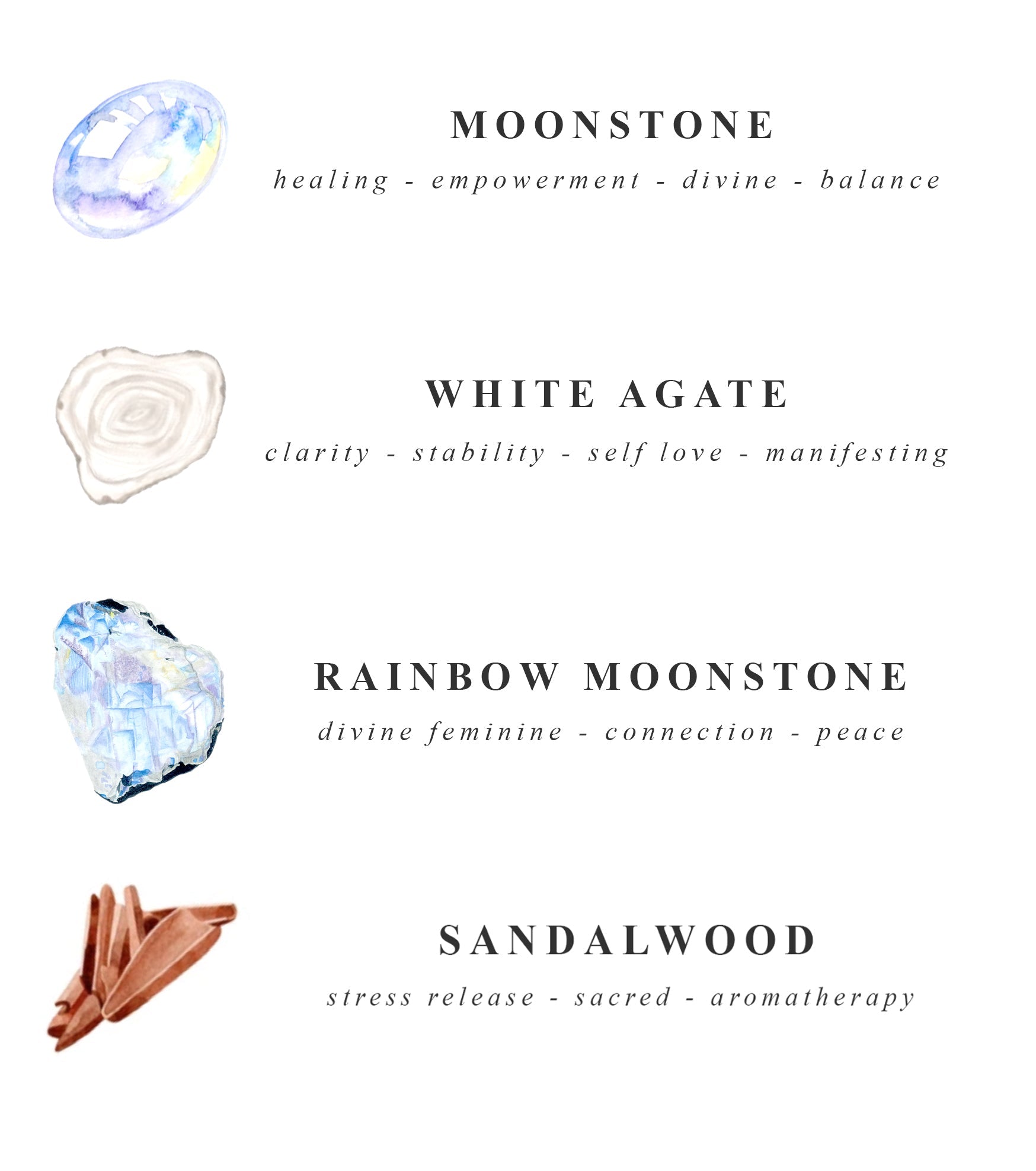 Selene Moonstone Crystal Mala Necklace