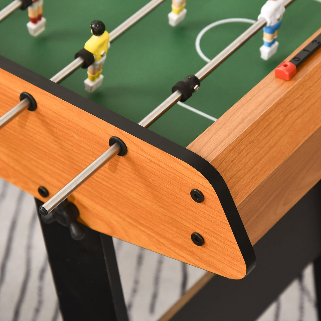 HOMCOM Folding Football Gaming Table Mini Football Soccer Table for Family Fun Indoor Play Sports