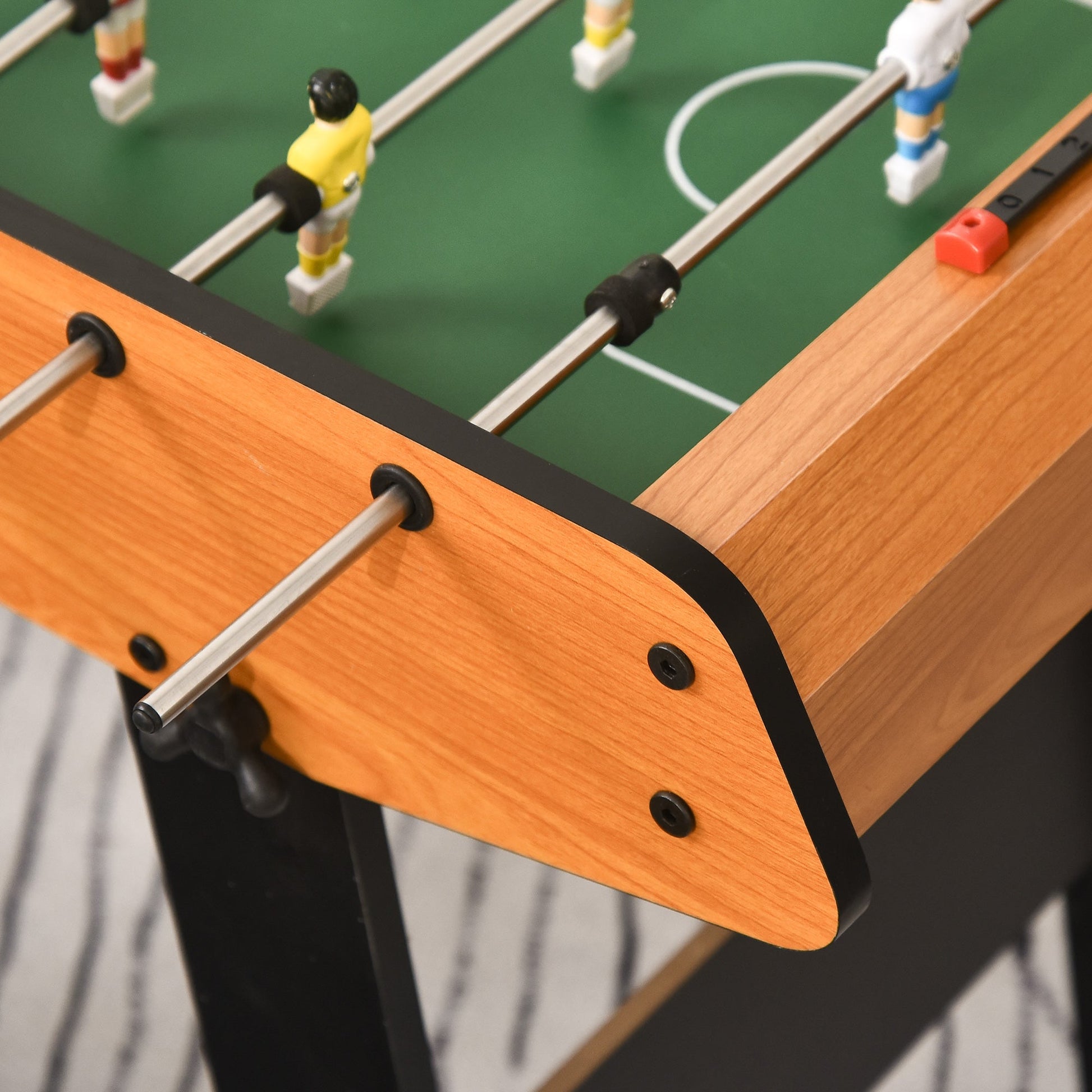 HOMCOM Folding Football Gaming Table Mini Football Soccer Table for Family Fun Indoor Play Sports